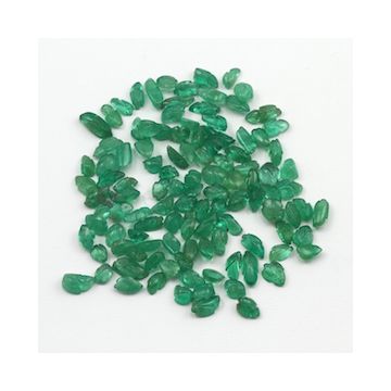 6 x 3.50 mm to 8 x 4.50 mm - Medium Green Emerald Carving - 114 pieces - 45.65 carats (EmCar1033)