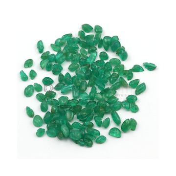 5 x 3.50 mm to 9 x 3.50 mm - Medium Green Emerald Carving - 132 pieces - 57.31 carats (EmCar1035)