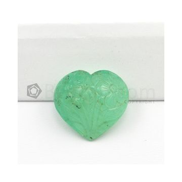 19 x 21 mm - Light Green Emerald Carving - 1 piece - 24.44 carats (EmCar1046)