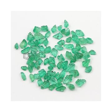 5 x 3 mm to 7 x 5 mm - Medium Green Emerald Carving - 80 pieces - 29.56 carats (EmCar1047)