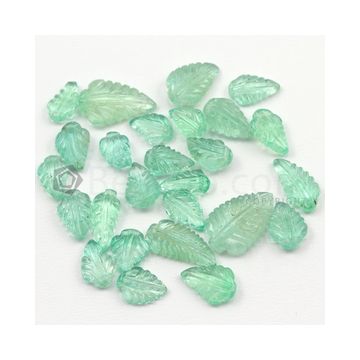 8 x 5 mm to 13.50 x 6.50 mm - Light Green Emerald Carving - 26 pieces - 29.12 carats (EmCar1056)