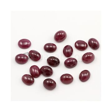 9 x 7 mm - Dark Red Ruby Oval Shape Cabochons - 17 pieces - 50.13 carats (RuCab1094)
