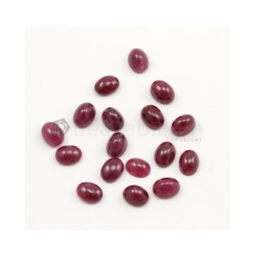 8 x 6 mm - Medium Red Ruby Oval Shape Cabochons - 17 pieces - 33.54 carats (RuCab1097)