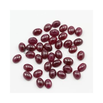 8 x 6 mm - Dark Red Ruby Oval Shape Cabochons - 39 pieces - 72.34 carats (RuCab1099)