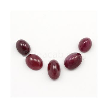 11 x 9 mm to 14.50 x 9 mm - Medium Red Ruby Oval Shape Cabochons - 5 pieces - 41.73 carats (RuCab1100)