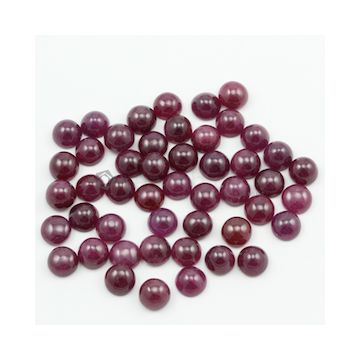 8 mm - Dark Red Ruby Round Shape Cabochons - 50 pieces - 137.28 carats (RuCab1101)