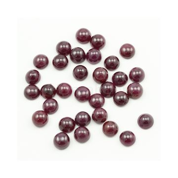 8 mm - Dark Red Ruby Round Shape Cabochons - 32 pieces - 97.49 carats (RuCab1104)