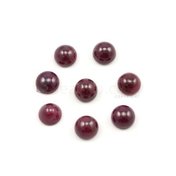 10 to 11 mm - Medium Red Ruby Round Shape Cabochons - 8 pieces - 49.37 carats (RuCab1106)