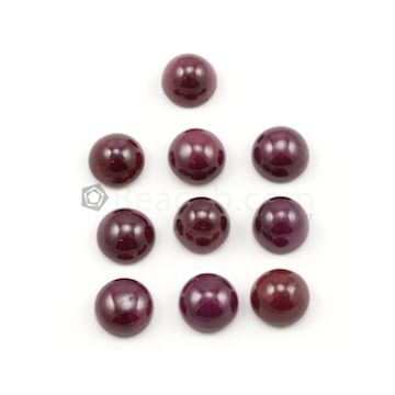 11 mm - Dark Red Ruby Round Shape Cabochons - 11 pieces - 85.53 carats (RuCab1108)