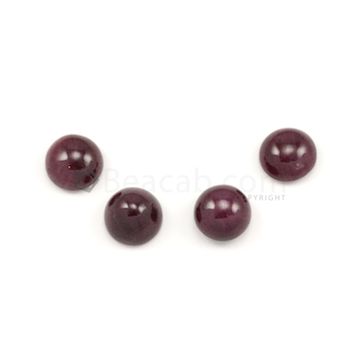 12 mm - Dark Red Ruby Round Shape Cabochons - 4 pieces - 41.81 carats (RuCab1109)