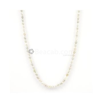 3.50 x 4 mm to 4 x 6 mm - Light Tones Diamond Drum Beads - 1 Line - 48.00 carats (FncyDiaDr1036)