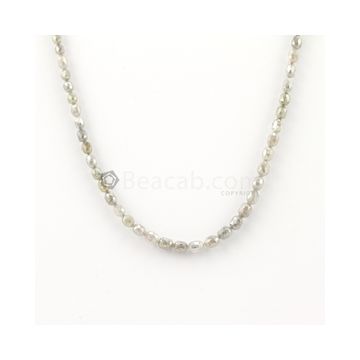 4.50 x 3.50 mm to 5.50 x 4.50 mm - Medium Tones Diamond Drum Beads - 1 Line - 44.50 carats (FncyDiaDr1039)