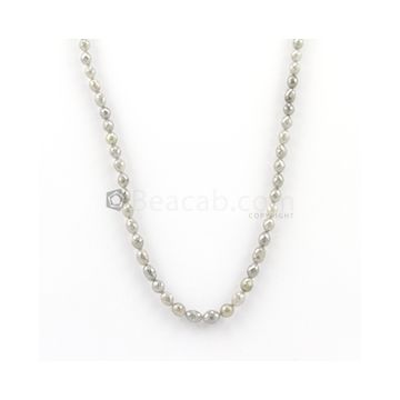 5 x 4 mm to 5.50 x 4.50 mm - Dark Tones Diamond Drum Beads - 1 Line - 63.50 carats (FncyDiaDr1041)
