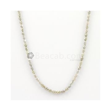 3.50 x 3 mm to 4 x 3.50 mm - Medium Tones Diamond Drum Beads - 1 Line - 39.50 carats (FncyDiaDr1043)