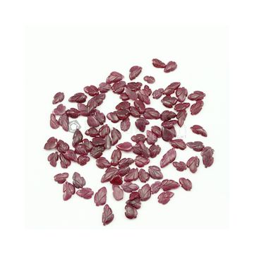 6 x 4 mm to 11.50 x 5.50 mm - Dark Red Ruby Leaf Shape Carving - 102 piece - 66.84 carats (RCar1017)