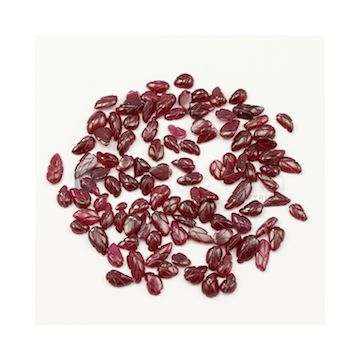 5.50 x 4 mm to 8.50 x 4.50 mm - Medium Red Ruby Leaf Shape Carving - 105 piece - 51.76 carats (RCar1033)