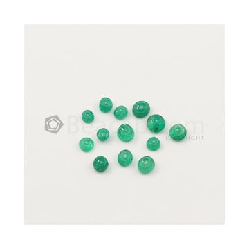 5 x 7.50 mm - Medium Green Emerald Carving - 13 pieces - 12.05 carats (EmCar1068)