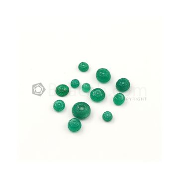 4.50 x 10 mm - Medium Green Emerald Carving - 12 pieces - 16.73 carats (EmCar1071)