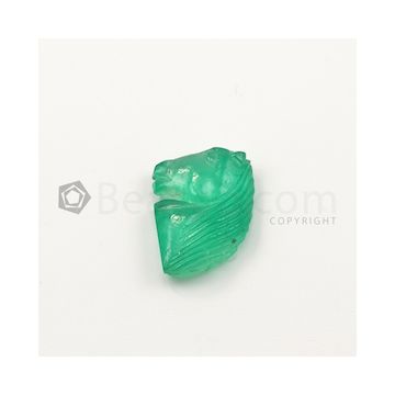 33 x 21 mm - Medium Green Emerald Carving - 1 piece - 40.00 carats (EmCar1077)