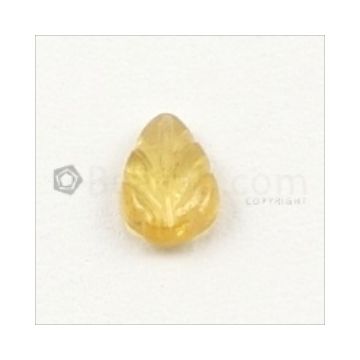 6 x 4 mm to 9 x 5 mm - Medium Yellow Yellow Sapphire Leaf Shape Carving - 601 pieces - 306.00 carats (YSCar1009)