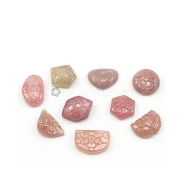 17.50 x 16 mm to 25 x 15 mm - Medium Tones Multi-Sapphire Mix Shape Carving - 9 pieces - 224.50 carats (MSCar1002)