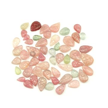 9 x 7.50 mm to 18.50 x 13.50 mm - Medium Tones Multi-Sapphire Pear Shape Carving - 54 pieces - 260.00 carats (MSCar1009)