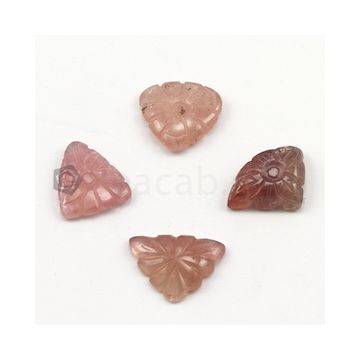 14 x 15 mm to 12 x 17 mm - Medium Tones Multi-Sapphire Triangle Shape Carving - 4 pieces - 29.00 carats (MSCar1016)