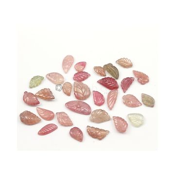 14 x 8 mm to 28 x 11.50 mm - Dark Tones Multi-Sapphire Leaf Shape Carving - 29 pieces - 251.00 carats (MSCar1018)