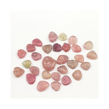12 x 13 mm to 18.50 x 20 mm - Dark Tones Multi-Sapphire Heart Shape Carving - 29 pieces - 191.50 carats (MSCar1019)