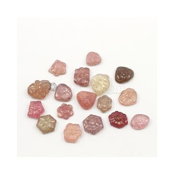14 x 11 mm to 15 x 18 mm - Medium Tones Multi-Sapphire Mix Shape Carving - 17 pieces - 144.50 carats (MSCar1020)