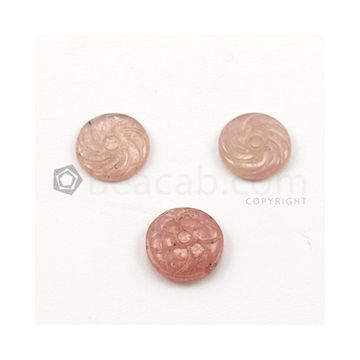 11.50 to 12 mm - Medium Tones Multi-Sapphire Circle Shape Carving - 3 pieces - 13.00 carats (MSCar1025)