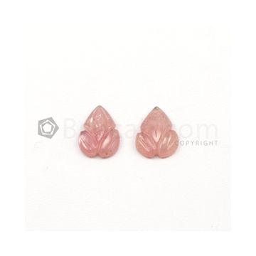 12 x 9.40 mm to 12 x 9 mm - Light Pink Multi-Sapphire Flower Shape Carving - 2 pieces - 5.37 carats (MSCar1033)