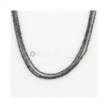 1.50 to 2 mm - Black Diamond Faceted Beads - 3 Lines - 35.50 carats (BDIA1020)