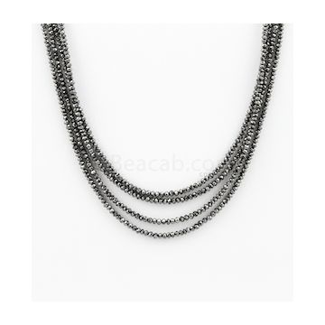 2 to 2.50 mm - Black Diamond Faceted Beads - 4 Lines - 60.50 carats (BDIA1021)
