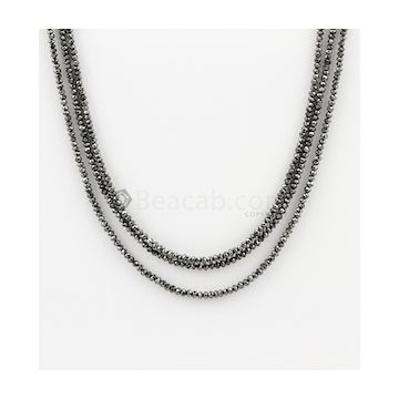 2 to 2.40 mm - Black Diamond Faceted Beads - 3 Lines - 45.50 carats (BDIA1022)