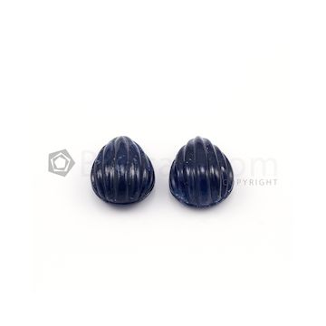18.50 x 14.50 mm - Dark Blue Sapphire Pear Shape - 2 Pieces - 44.73 carats (SCar1034)