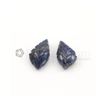18.20 x 10.50 mm to 19.50 x 11 mm - Medium Blue Sapphire Leaf Shape - 2 Pieces - 23.74 carats (SCar1035)