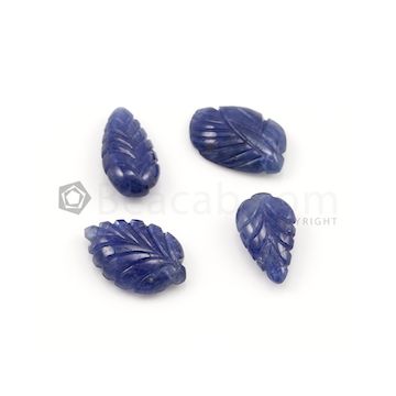 15.30 x 8.80 mm to 17 x 10.80 mm - Medium Blue Sapphire Leaf Shape - 4 Pieces - 26.62 carats (SCar1042)