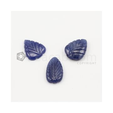 17.20 x 14.20 mm to 19.80 x 11.20 mm - Dark Blue Sapphire Leaf Shape - 3 Pieces - 30.11 carats (SCar1046)