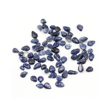 6.20 x 4.80 mm to 8.30 x 5 mm - Dark Blue Sapphire Leaf Shape - 71 Pieces - 48.92 carats (SCar1048)