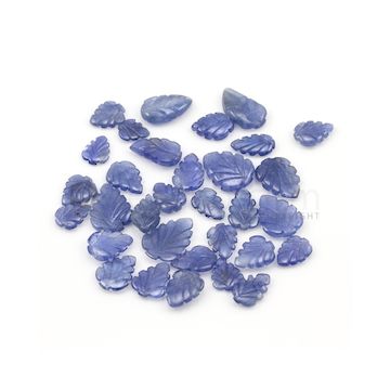 7 x 5.80 mm to 13 x 10 mm - Medium Blue Sapphire Leaf Shape - 32 Pieces - 46.33 carats (SCar1049)