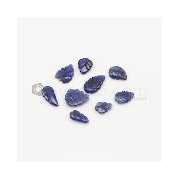 8 x 6 mm to 11.50 x 9.60 mm - Dark Blue Sapphire Leaf Shape - 14 Pieces - 14.24 carats (SCar1051)