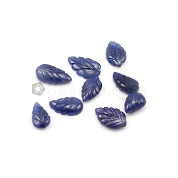 12.20 x 9.20 mm to 17.70 x 10 mm - Dark Blue Sapphire Leaf Shape - 9 Pieces - 51.70 carats (SCar1054)