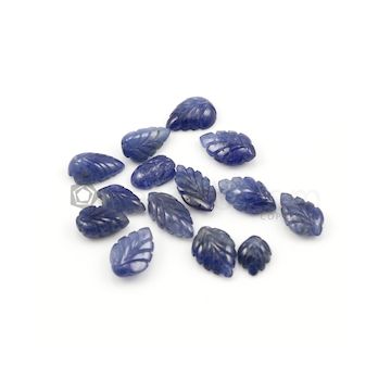 9.50 x 7.20 mm to 13.80 x 7.20 mm - Dark Blue Sapphire Leaf Shape - 14 Pieces - 57.55 carats (SCar1055)