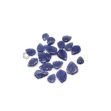 7.70 x 5.80 mm to 12.40 x 10.60 mm - Dark Blue Sapphire Leaf Shape - 19 Pieces - 29.96 carats (SCar1059)