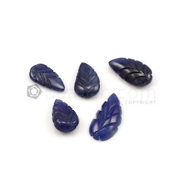 13.60 x 8.50 mm to 18 x 8.80 mm - Dark Blue Sapphire Leaf Shape - 5 Pieces - 22.63 carats (SCar1068)