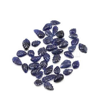 9.10 x 6.90 mm to 13 x 7.50 mm - Dark Blue Sapphire Leaf Shape - 40 Pieces - 95.09 carats (SCar1071)