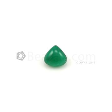 7.10 x 7.70 mm - Medium Green Emerald Pear Shape - 1 Piece - 1.47 carats (EmCab1094)