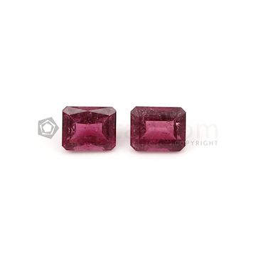 12.50 x 10.30 mm - Dark Pink Tourmaline Emerald Cut - 2 Pieces - 15.00 carats (ToCS1028)
