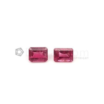 11.10 x 8 mm to 10.90 x 8.40 mm - Medium Pink Tourmaline Emerald Cut - 2 Pieces - 8.19 carats (ToCS1032)
